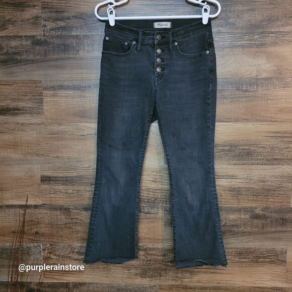 Madewell Jeans 26 S Cali Denim Bootcut Asymmetrical Hem Woodston Wash G9604 - Picture 1 of 14